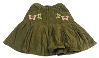 Khaki sukně s motýlky Mothercare