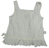 Bílý perforovaný crop top Zara