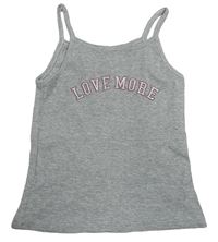 Šedý žebrovaný crop top s nápisem V by Very