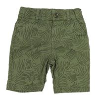 Khaki plátěné kraťasy s listy Denim Co.