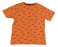 Oranžové tričko se žraloky Topolino