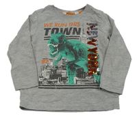 Šedé triko s dinem a flitry H&M