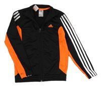 Černo-oranžová propínací sportovní mikina Adidas