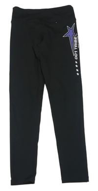 Černé sportovní legíny s nápisem H&M