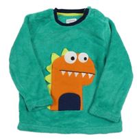 Zelená plyšová mikina s dinem zn. Primark