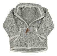 Šedá melírovaná pletená propínací mikina H&M