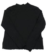 Černé žebrované crop triko zn. H&M