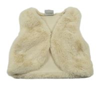 Smetanová kožešinová podšitá vesta Topomini