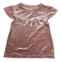 Růžová sametová tunika s volánkem St. Bernard