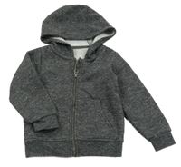 Šedá melírovaná propínací mikina s kapucí Primark