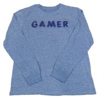 Světlemodré melírované triko s nápisem Next