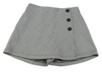 Černo-bílé vzorované sukňové kraťasy Dunnes Stores