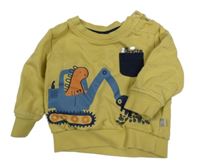 Hořčicová mikina s bagrem Liegelind