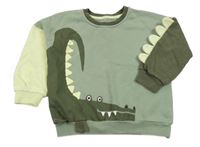 Zeleno-khaki mikina s krokodýlem George