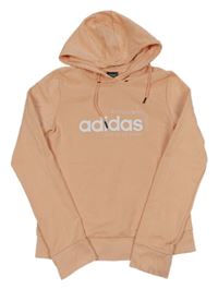 Růžová mikina s logem a kapucí Adidas