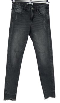 Dámské šedé skinny rifle s prošoupáním Zara 