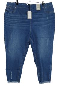 Dámské modré capri džegíny s prošoupáním Jenny vel. 54