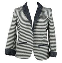 Dámský tmavomodro-bílý pruhovaný sakový cardigán F&F