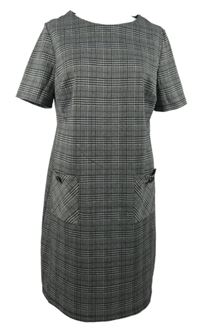 Dámské černo-hnědé kostkované šaty Papaya 