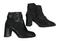 Dámské černé kotníkové koženkové boty na podpatku Principles vel. 39