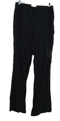 Dámské černé strukturované zvonové kalhoty H&M