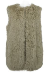 Dámská pudrová kožešinová vesta Gallery 