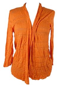 Dámský oranžový ažurový svetrový cardigán H&M