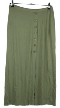 Dámská khaki midi sukně s knoflíčky Buffalo 