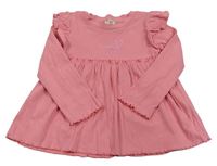 Růžová žebrovaná tunika s nápisem River Island