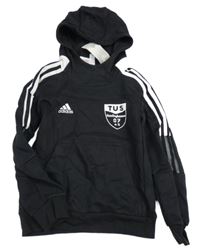 Nová- černá mikina s potiskem a kapucí Adidas