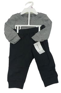 Nové- 2set- šedé body+ černé tepláky zn. Carter's