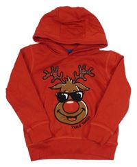 Červená mikina se sobem a kapucí zn. Next