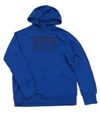 Modrá mikina s logem a kapucí Benetton