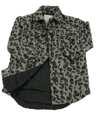 Šedá vlněná podšitá košilová bunda s flíčky Matalan