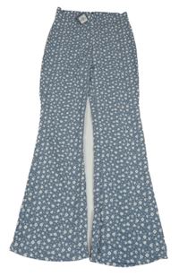 Nové - Modré květinové lehké kalhoty Primark