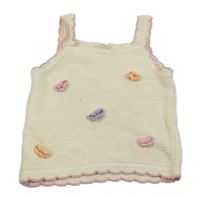 Bílý pletený top s kytičkami F&F