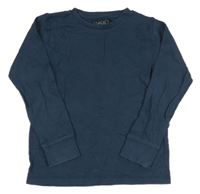 Tmavomodré žebrované triko Next