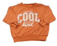 Oranžovo-hnědá mikina s nápisem F&F