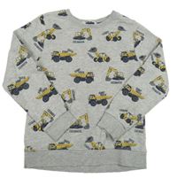 Šedá melírovaná mikina s bagry H&M