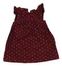 Vínové žebrované šaty s květinami H&M