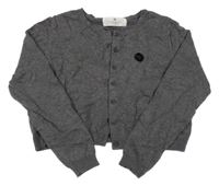 Tmavošedý propínací crop svetr H&M