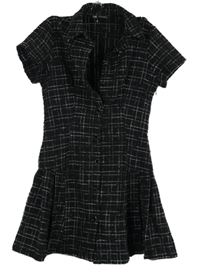 Dámské černo-bílé kostkované propínací šaty s límečkem Zara
