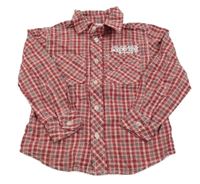 Červeno šedá kostkovaná košile Yo Kids