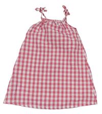Růžovo-bílé kostkované krepové šaty Nutmeg