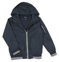 Tmavomodrá šusťáková lehce zateplená bunda s kapucí Nutmeg