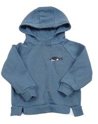 Modrá mikina s velrybou s kapucí Reserved