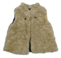 Béžová kožešinová podšitá vesta Zara