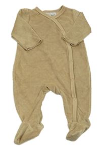 Béžový sametový žebrovaný overal Ergee