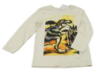 Nové - Smetanové triko s dinosaurem Nutmeg