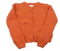 Červený chlupatý propínací svetr 